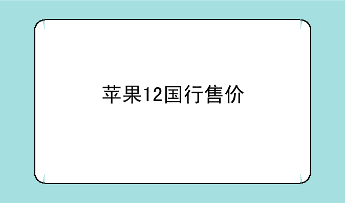 苹果12国行售价