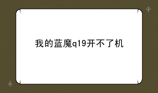 我的蓝魔q19开不了机