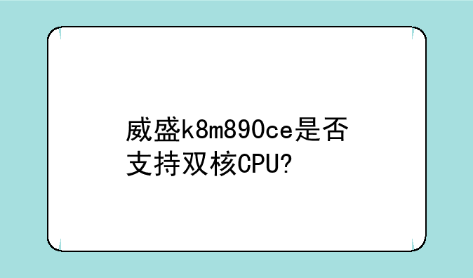 威盛k8m890ce是否支持双核CPU?