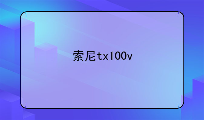 索尼tx100v