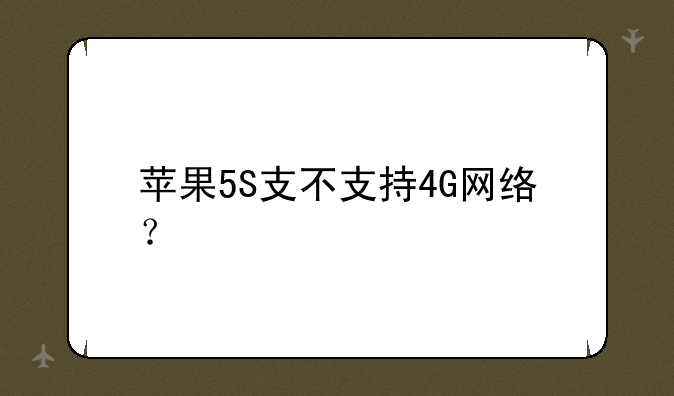 苹果5S支不支持4G网络？