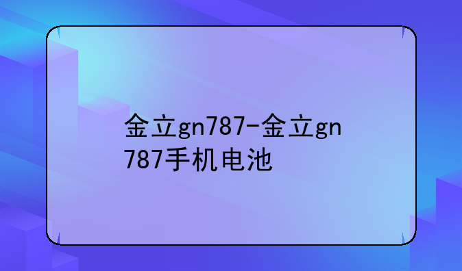 金立gn787-金立gn787手机电池