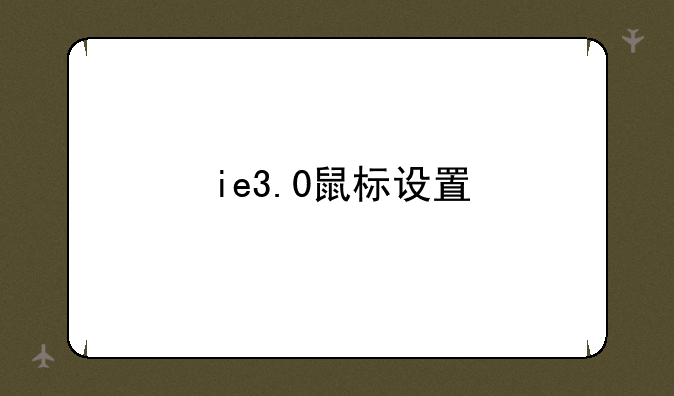 ie3.0鼠标设置